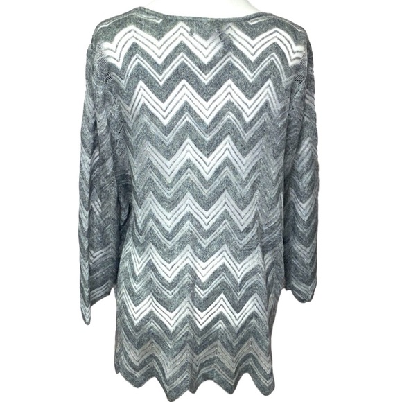 Chicos Travelers Chevron Sheer Sweater - Picture 3 of 5